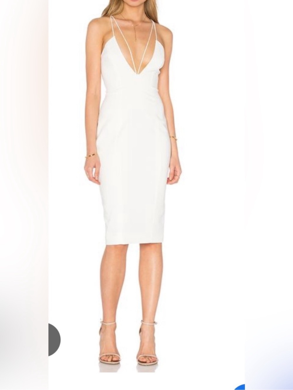 JAYGODFREY black Plunge Midi Dress Sleek midi with a deep V-plunge neckline sz0